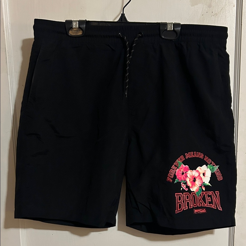 Broken Promises Black Swim Short